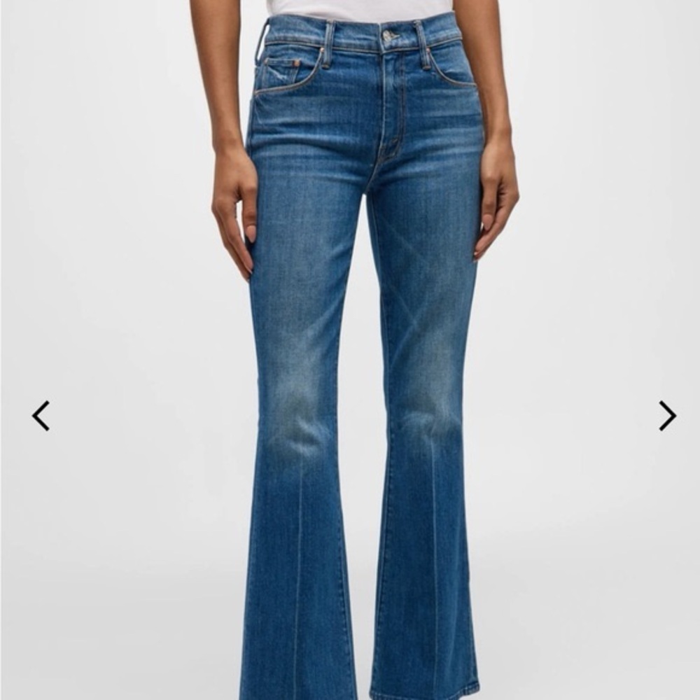 MOTHER Superior The Weekender Jeans It's A Small World Blue Flare bootcut Denim